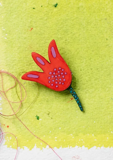 Resin brooch - chilli
