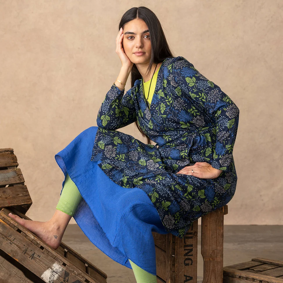 Jerseykleid „Krysantemum“ aus Bio-Baumwolle/Modal - dunkelindigo