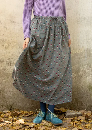 “Tristan” woven skirt in organic cotton - graphite