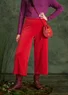 Velours broek "Orsa" van biologisch katoen/gerecycled polyester (tomaat XL)