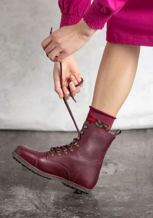 Nappa boots - aubergine
