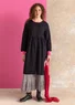 Robe tissée ”Vendela” en coton biologique (noir XL)