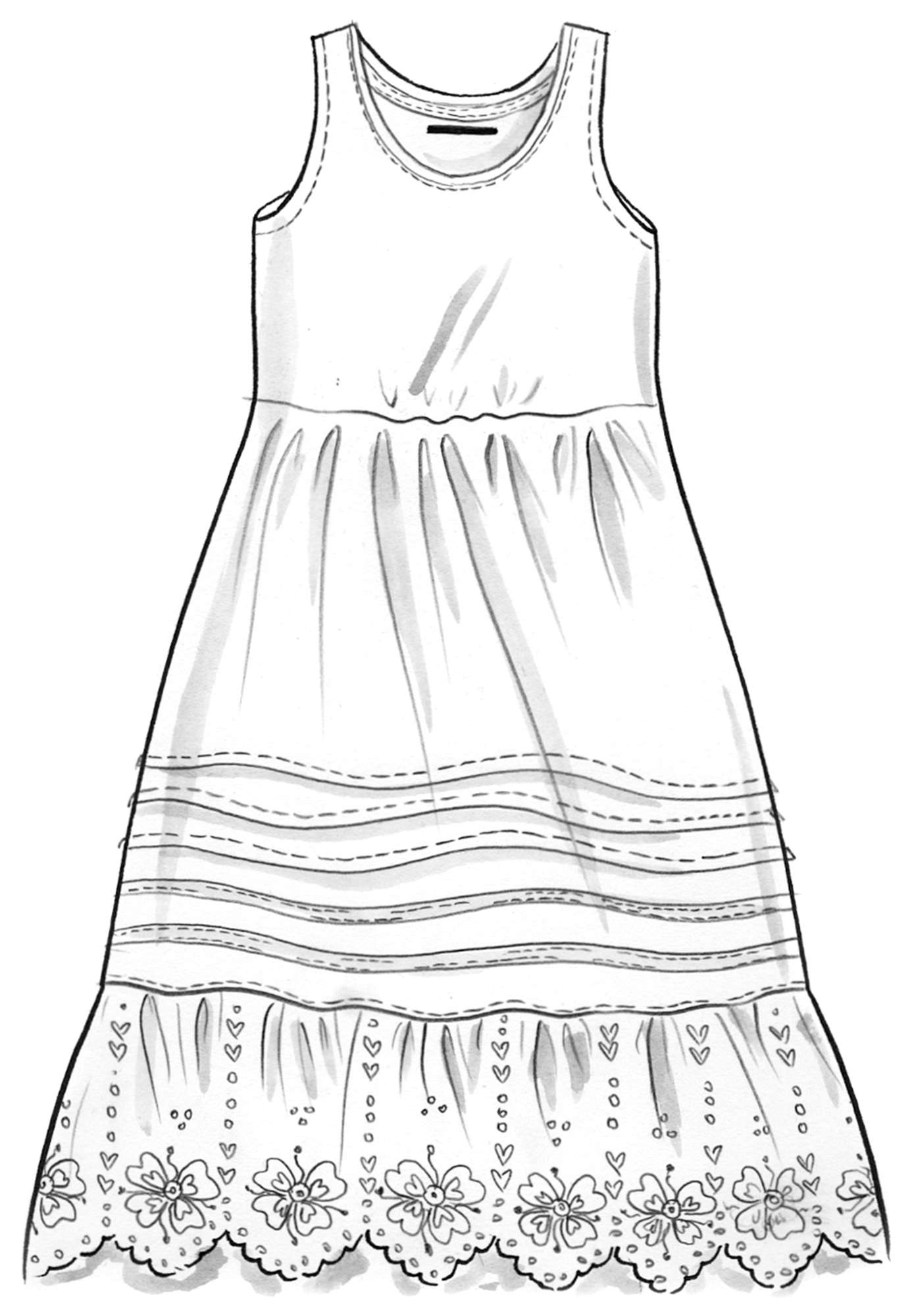 Vevd kjole i økologisk bomull