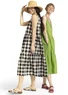 Robe "Check" en tissu de coton biologique (noir L)