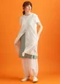 Robe en coton biologique tissé (écru/motif S)