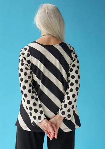 Débardeur "Eyra" en jersey de coton biologique/modal - noir/plumes
