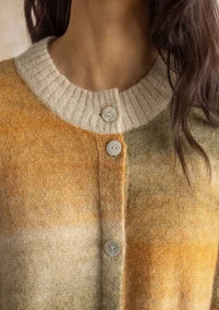  “Bello” long cardigan in alpaca/wool blend - cedar