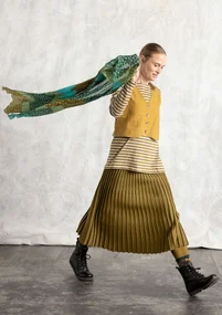 Strickrock aus Bio-/Recycling-Baumwolle - dunkelolive-einfarbig