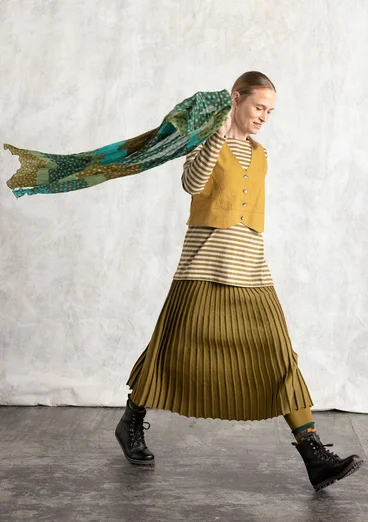 Strickrock aus Bio-/Recycling-Baumwolle - dunkelolive-einfarbig