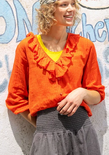 Kurzer Webrock „Ines“ aus Bio-Baumwolle - grafit