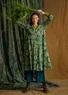 Gemustertes Jerseykleid „Sanvi“ aus Bio-Baumwolle (dunkelgrün L)