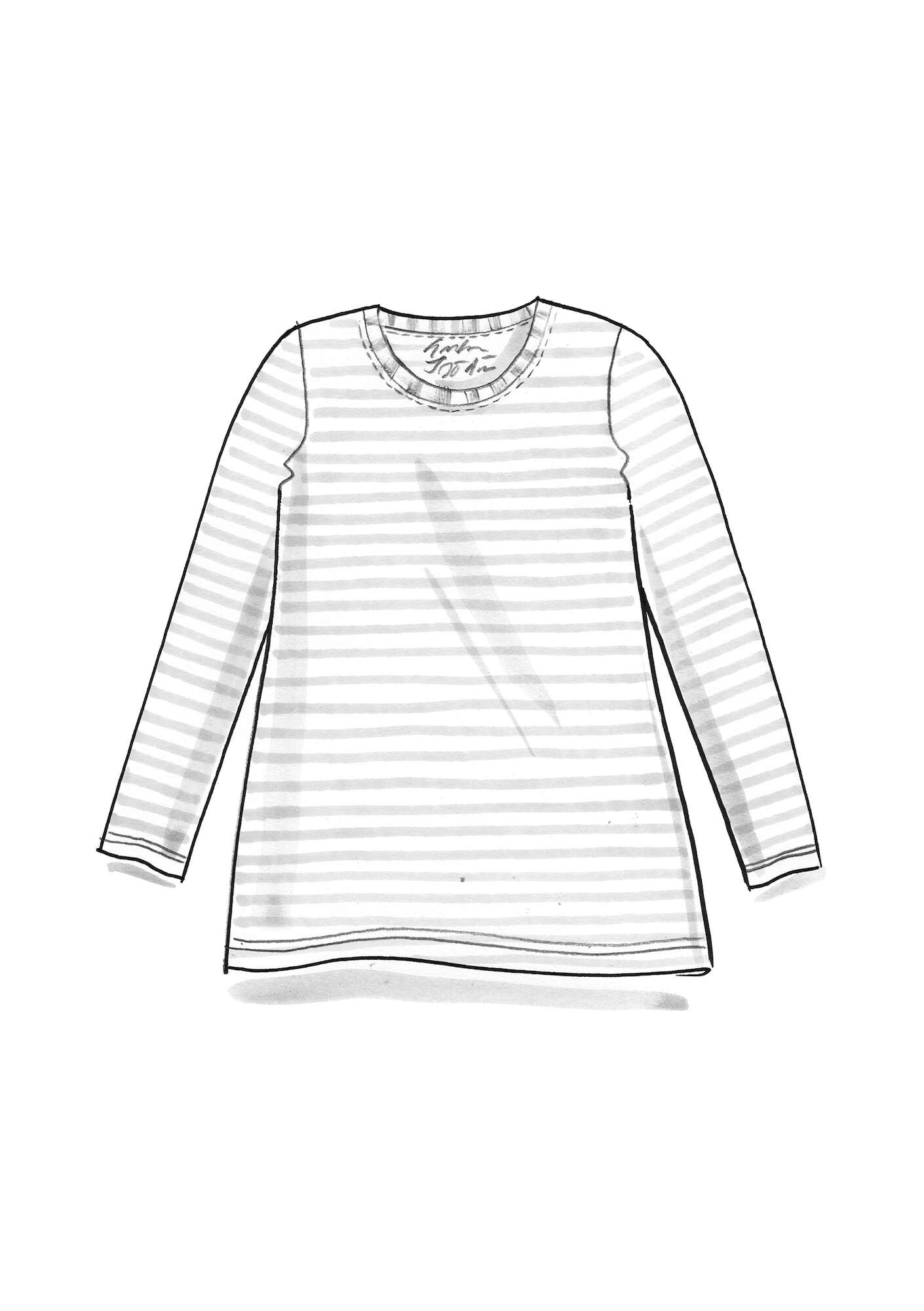 Essential striped sweater in organic cotton black/light potato melange