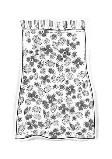 “Sol” short-length, organic cotton curtain - amaryllis