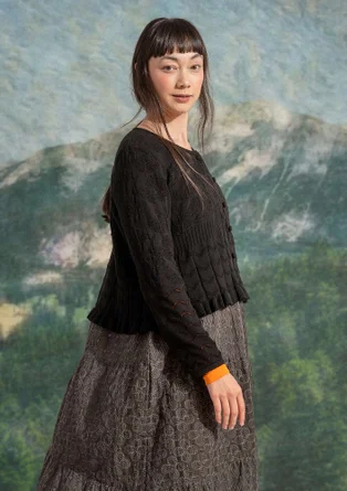 Strickjacke „Raya“ aus Bio-Baumwolle - schwarz