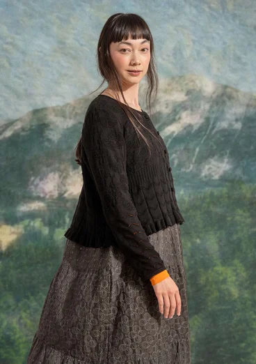 Strickjacke „Raya“ aus Bio-Baumwolle - schwarz