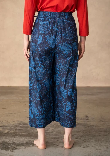 Geweven overslagbroek "Niwa" van biologisch katoen - donkerindigo