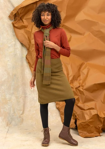 Feinstrickrock „Sylvi“ aus Bio-Baumwolle/Wolle - dunkelolive