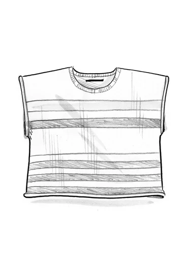 “Rut” knitted top in a blend of organic and recycled cotton - green sea glass/stripe