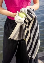 “Sunset” organic cotton towel - black