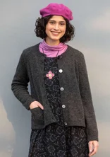 Strickjacke aus Alpakawollgemisch - dunkelaschgrau