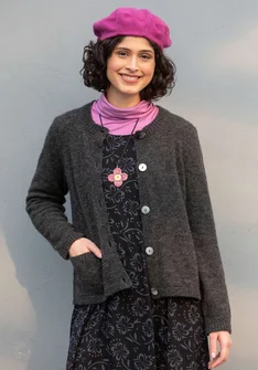 Cardigan knitted from an alpaca blend - dark ash grey