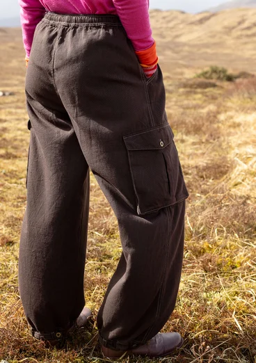 Pantalon uni "Fjälltur" en coton biologique - chocolat noir