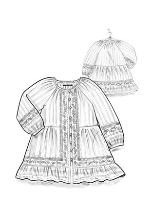 Geweven tuniek "Nome" van biologisch katoen - tomaat