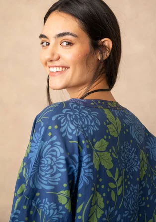 Kimono "Ayaka" en coton biologique - bleu indigo