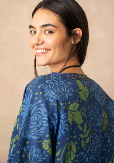 Kimono "Ayaka" en coton biologique - bleu indigo