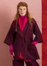 Veste kimono en coton biologique/lin (aubergine M)