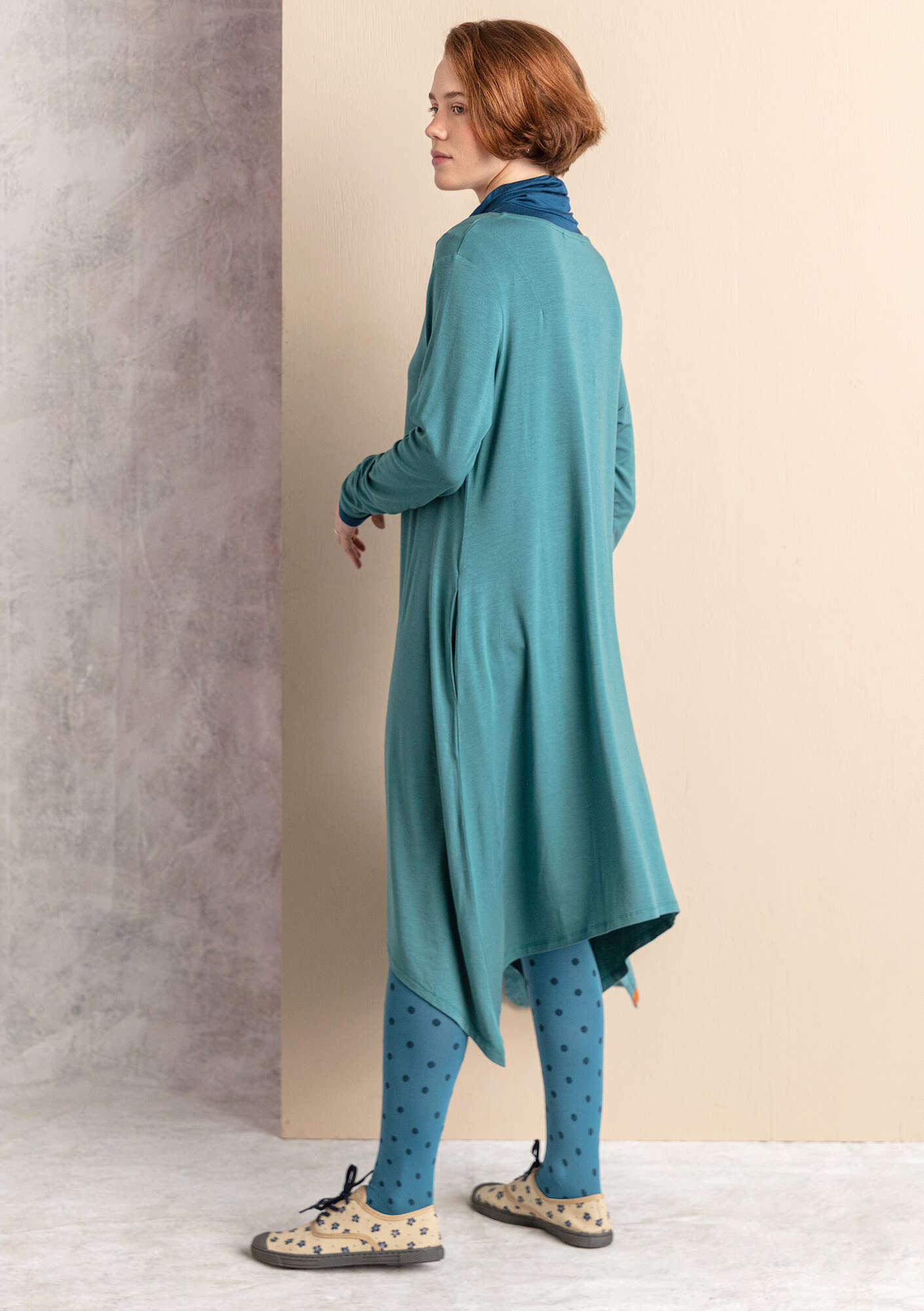 Tricot jurk van lyocell/elastaan veronagroen thumbnail