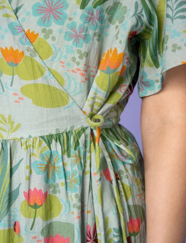 Vevd kjole «Iris» i økologisk bomull - mynta