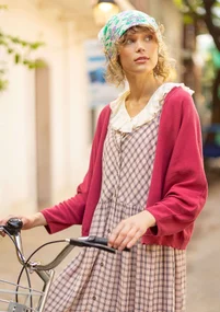 Gilet "Pauline" en coton biologique/recyclé - figue