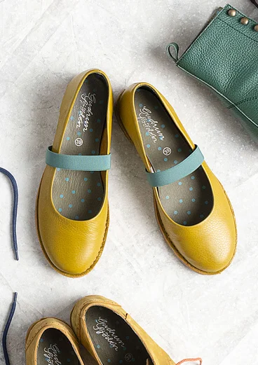 Ballerines en cuir nappa - olive