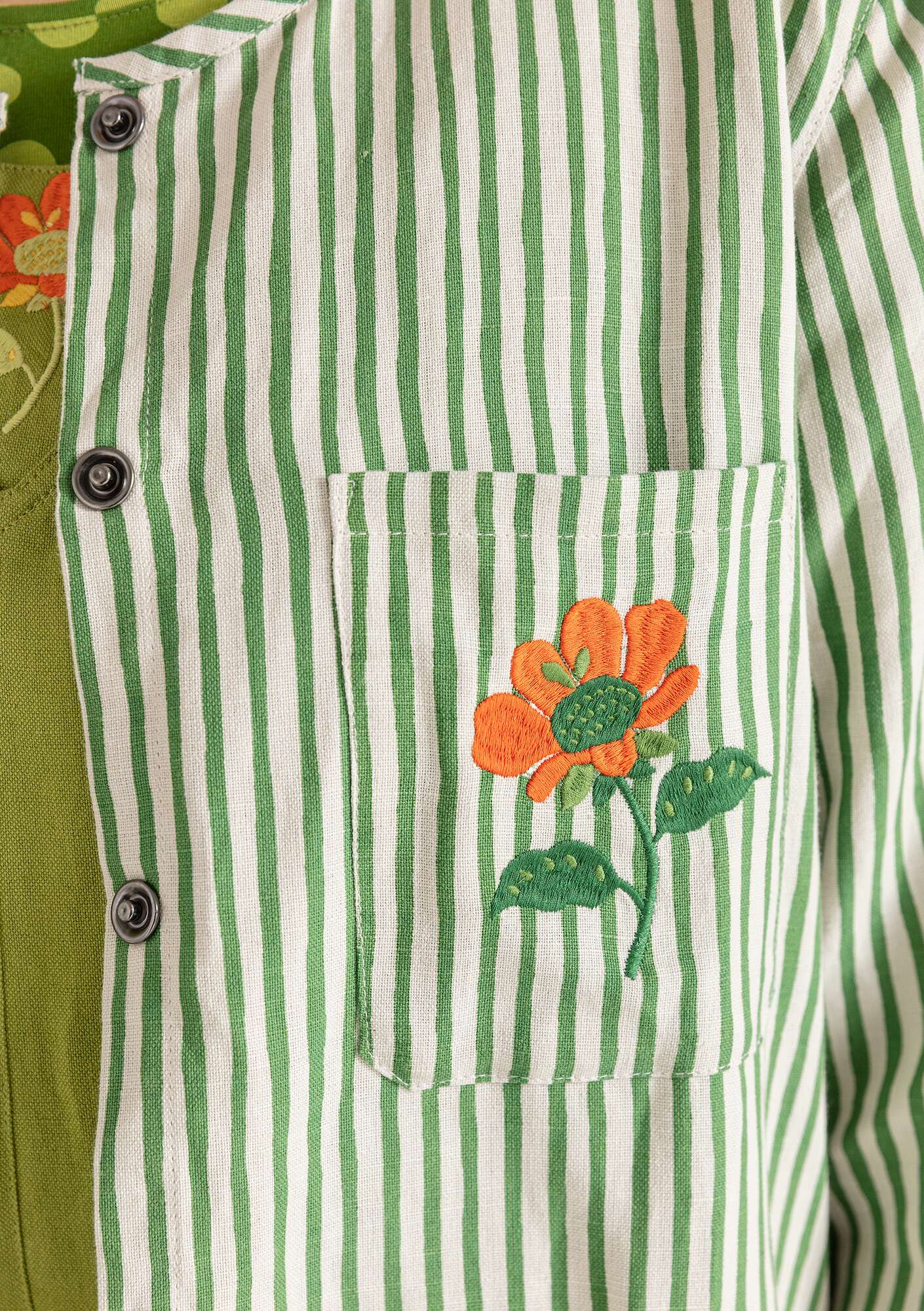 Overhemdblouse  Farmer  van biologisch katoen/linnen cactus thumbnail
