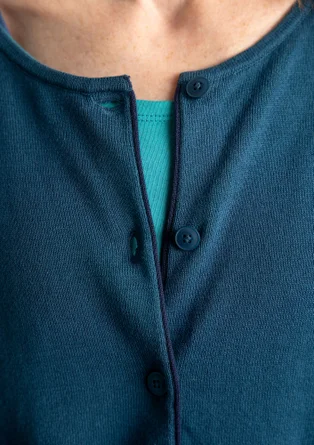 Strickjacke aus Bio-/Recycling-Baumwolle - dunkelpetrol