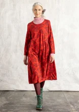 Jerseykleid „Judit“ aus Bio-Baumwolle/Modal - papageienrot-gemustert