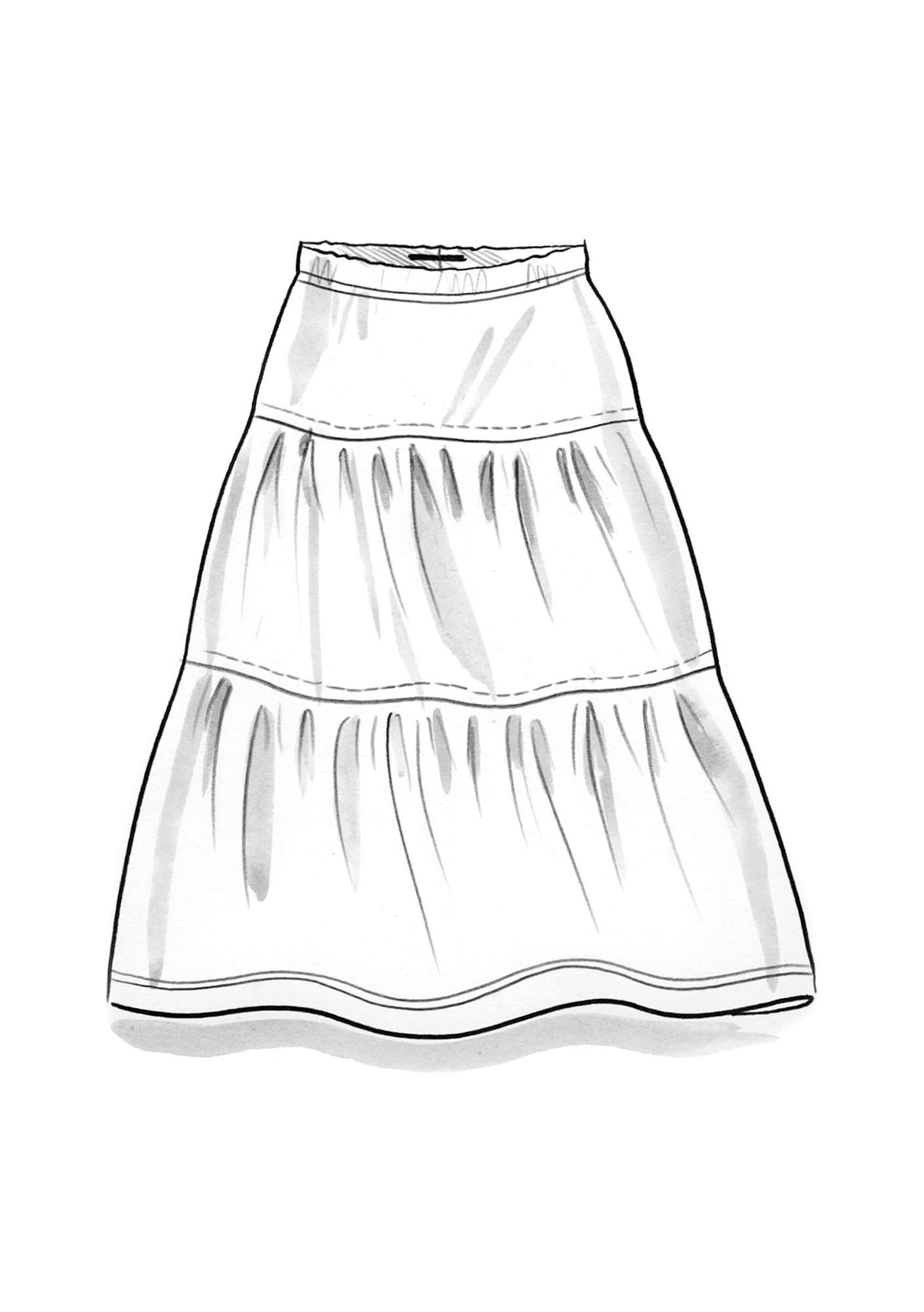 Jersey skirt in linen lake