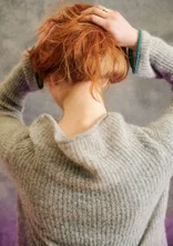 Knitted alpaca blend sweater - pearl grey