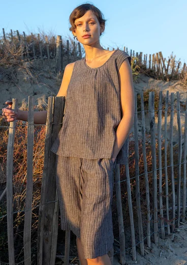 “Bifrost” woven linen tank top - light mulberry