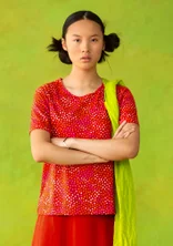 “Confetti” t-shirt in fine organic cotton - bright red/patterned