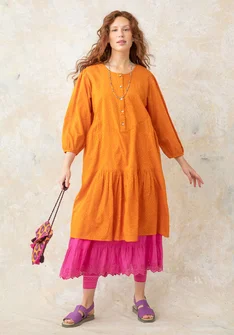 Woven dress in organic cotton - masala