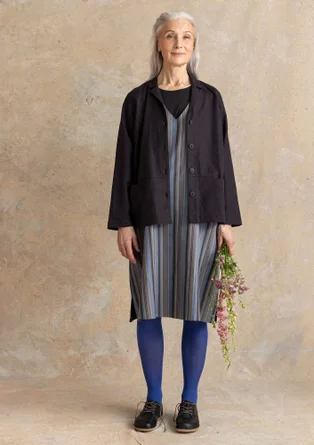 “Esme” woven organic cotton/linen jacket - black