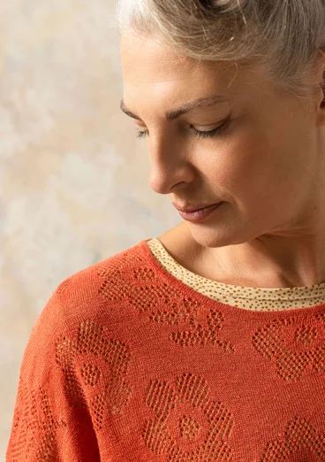 Pointelle sweater in linen/recycled linen -