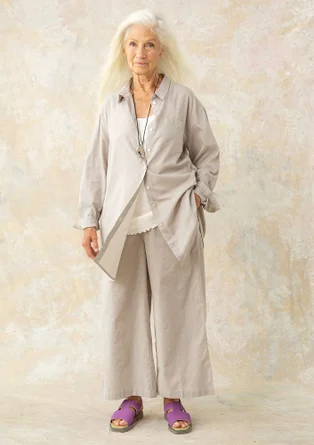Woven organic cotton trousers - light grey