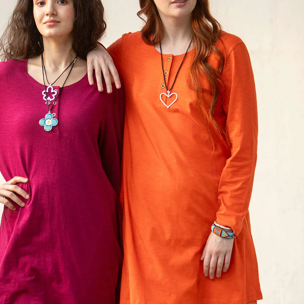 Tunique "Alora" en jersey de coton biologique - églantine