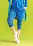 Caprileggingsit ”Ester” ekopuuvillaa/elastaania (pellavansininen/kuviollinen S)