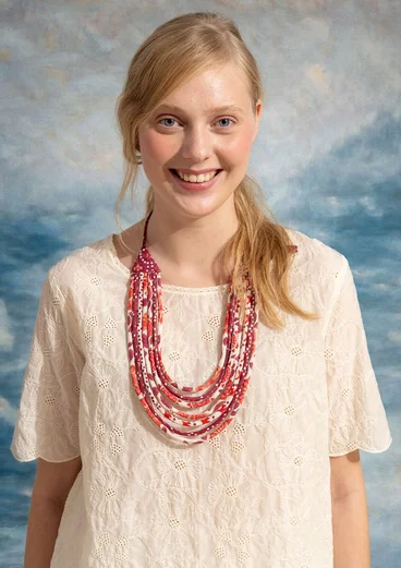Halsschmuck „Neela“ aus Bio-Baumwolle - klarrot