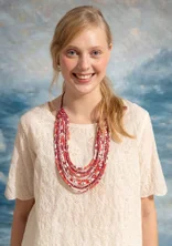 “Neela” organic cotton necklace - bright red