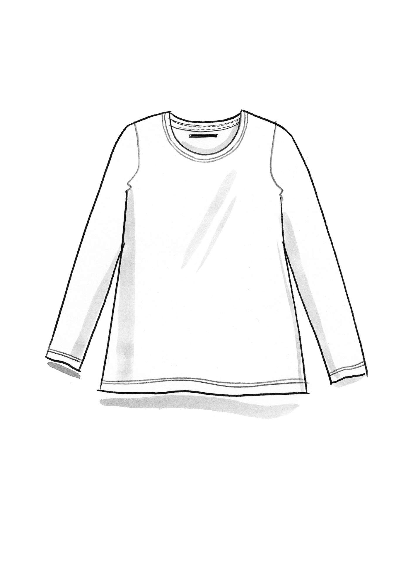 “Hi” lyocell/elastane jersey top light ecru